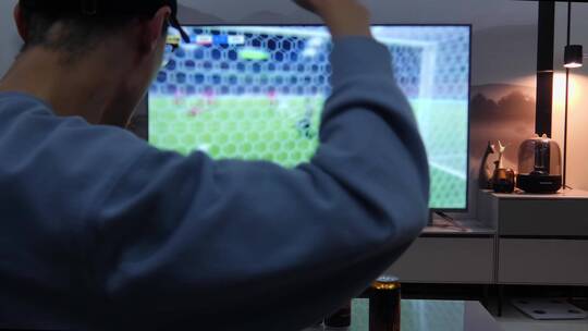 亚洲人世界杯看球赛—进球欢呼—丢球沮丧视频素材模板下载