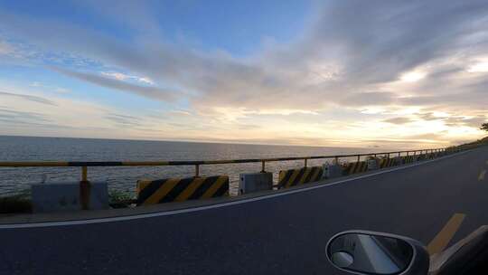 南澳岛自驾 日落环岛高速沿途的风景视频素材模板下载