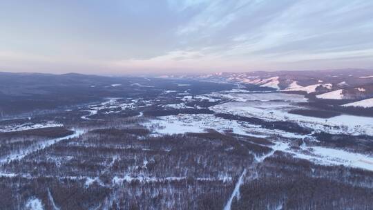 航拍4K大兴安岭漠河林海雪原