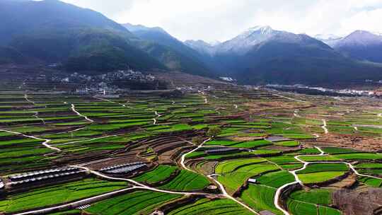 云南香格里拉雪山村庄震撼航拍4