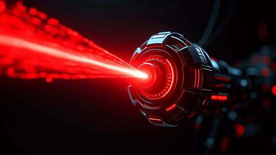 科技感红色激光发射素材
