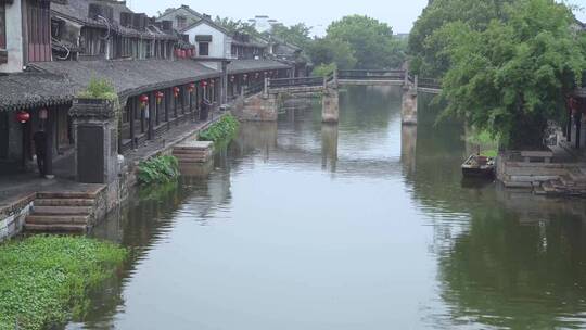 浙江嘉兴西塘古镇江南水乡风景4K视频合集