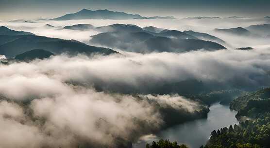 唯美风光日出日落云海风景唯美开场航拍中国