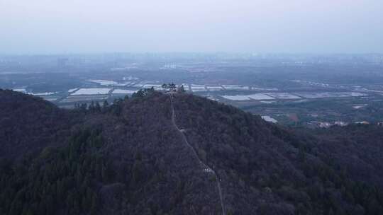 武汉龙泉山风景区远眺亭航拍