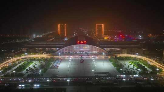 唐山火车站航拍