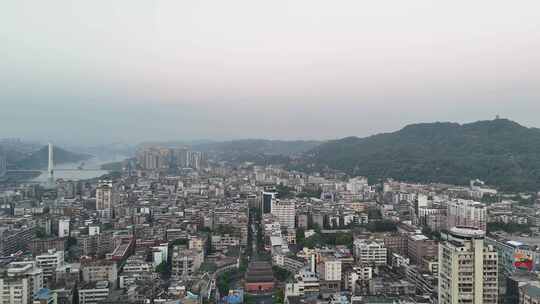 航拍四川宜宾建设宜宾城市风光