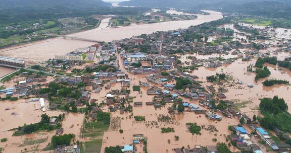 大洪水淹没城镇气候变化环境保护题材