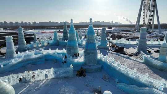 哈尔滨冰雪大世界航拍