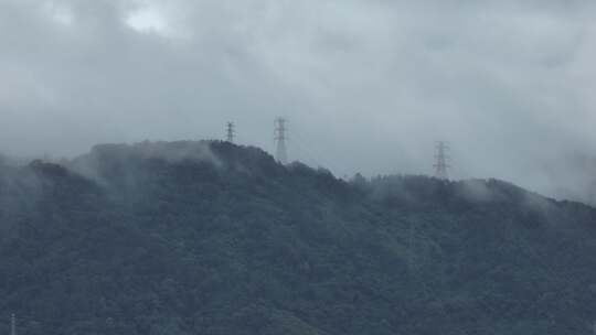 福州清晨远山薄雾
