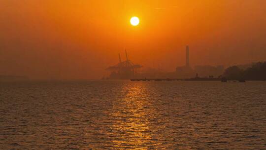 厦门海边日落景观视频素材模板下载