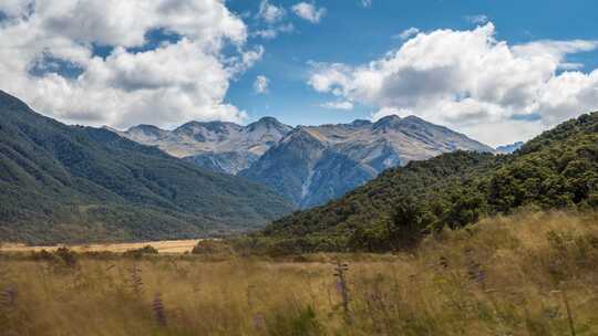 山区草地延时视频素材模板下载