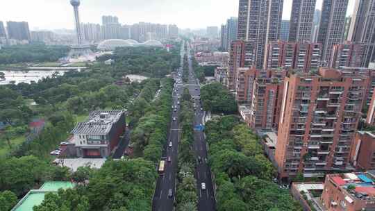 佛山禅城区城市交通建筑航拍