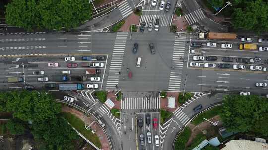 广东东莞：航拍星期五学校附近道路塞车现象