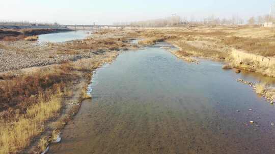 航拍 河流 小溪 水 水流 小河