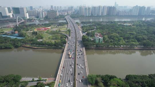 广州大桥城市交通建筑航拍