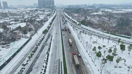 冰雪灾害航拍素材