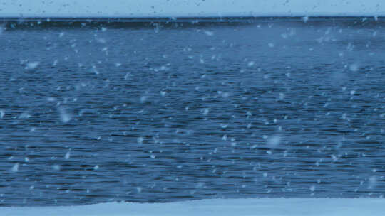 冬季河面大雪视频素材模板下载