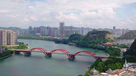 广西柳州城市航拍视频素材模板下载