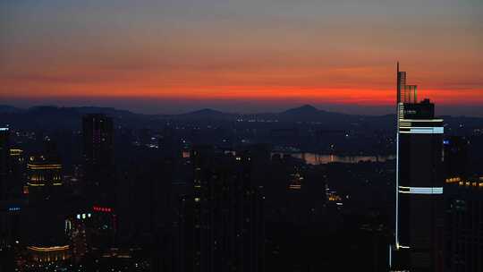 都市黄昏 都市傍晚 夕阳