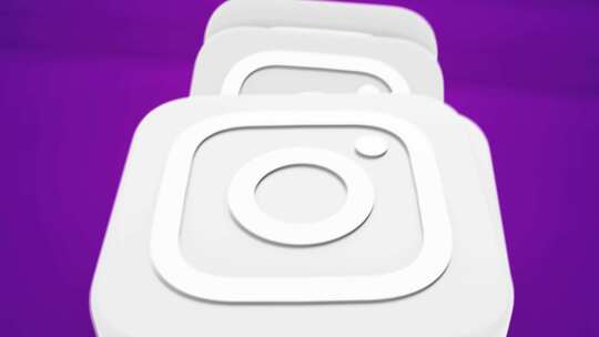 动态Instagram紫色白色3D图标