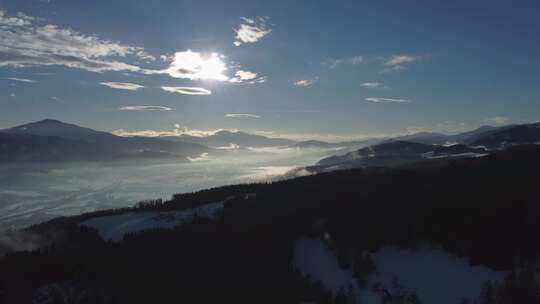 山，雪，山谷，针叶树