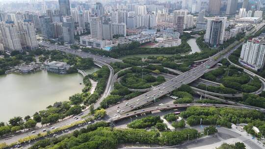 广西南宁城市地标建筑航拍