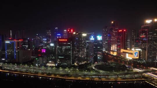 深圳南山区高新园日落夜景视频素材模板下载