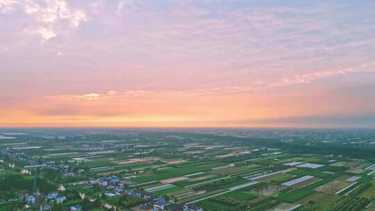 乡村雨后夕阳