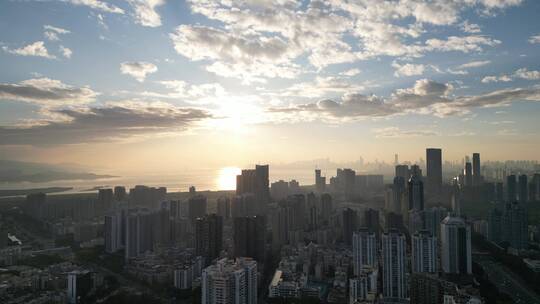 深圳福田夕阳夜景