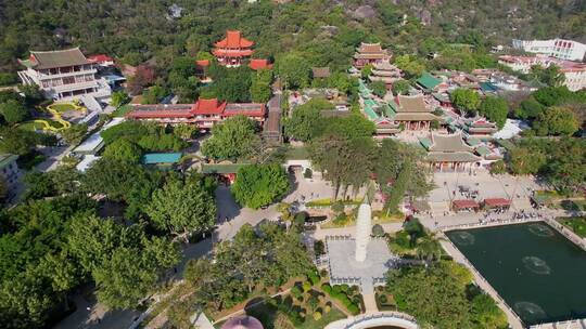 航拍厦门南普陀寺建筑景观