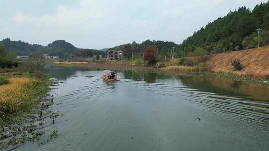 衡东洣水十里画廊谭江渔村景区风光