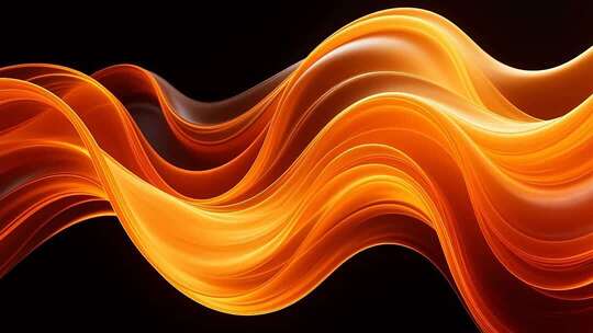 橙色动感波浪抽象背景
