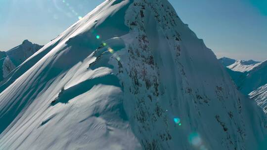 东北冬季雪景风景山脉雪山滑雪雪地融化视频素材模板下载