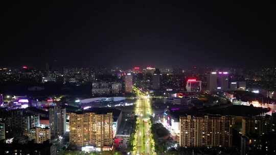 航拍安徽蚌埠淮河文化广场夜景