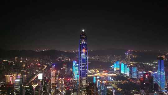 深圳CBD夜景航拍视频素材模板下载