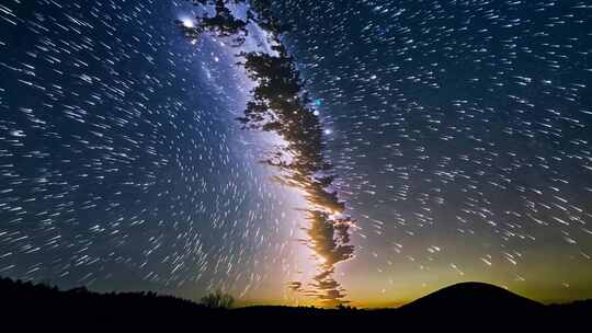 延时摄影星空银河