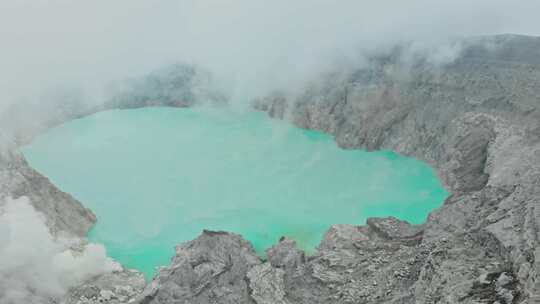 Ijen，火山，烟雾，岩石