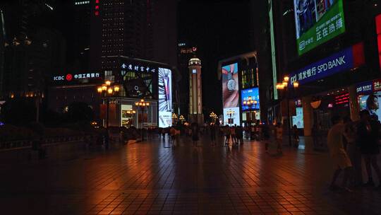 重庆解放碑夜景视频素材模板下载
