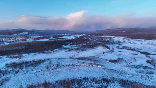 大兴安岭冻土森林湿地雪景