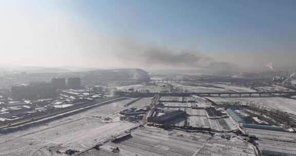 雪后城市景象航拍