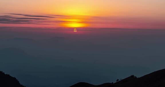 武功山的夕阳日落