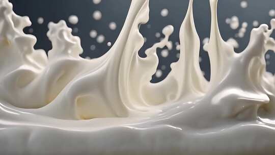 4k白色乳白色牛奶酸奶流体cg写实动画视频素材模板下载