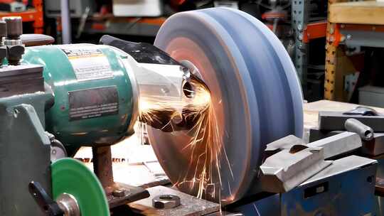 工厂砂轮打磨作业场景