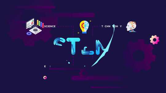 STEM科学、技术、工程和数学信息图表动