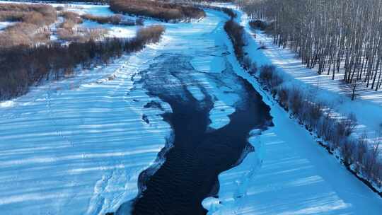 冰雪消融溪流淙淙的河流合集