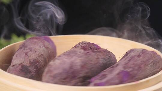 蒸紫薯素材