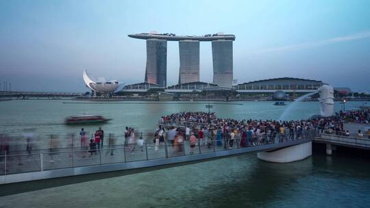 新加坡滨海湾游客视频素材模板下载
