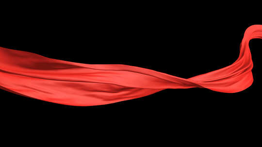 红布丝绸飘带动画带透明通道