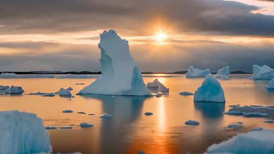 南极北极冰川融化气候变暖