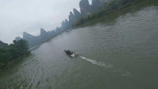 fpv穿越机航拍桂林风光漓江山水风景视频素材模板下载